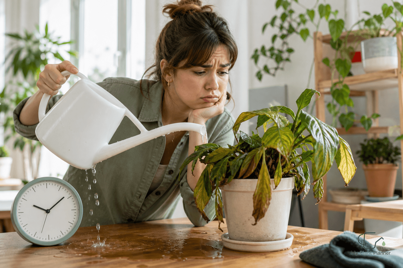Indoor houseplants with a weekly watering reminder